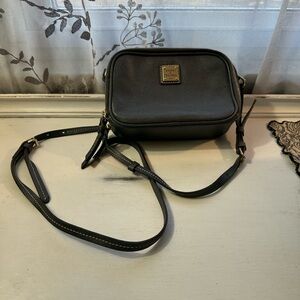 Authentic Dooney & Bourke Grey Saffiano Leather Sawyer Double Zip Crossbody